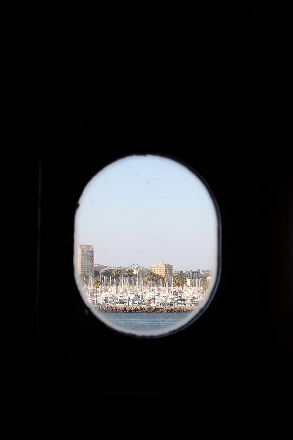 Long Beach Through A Porthole of Queen Mary Photograph by Colleen Cornelius