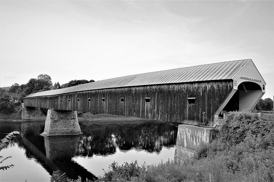 Long Covered Bridge BW Photograph by Charles HALL