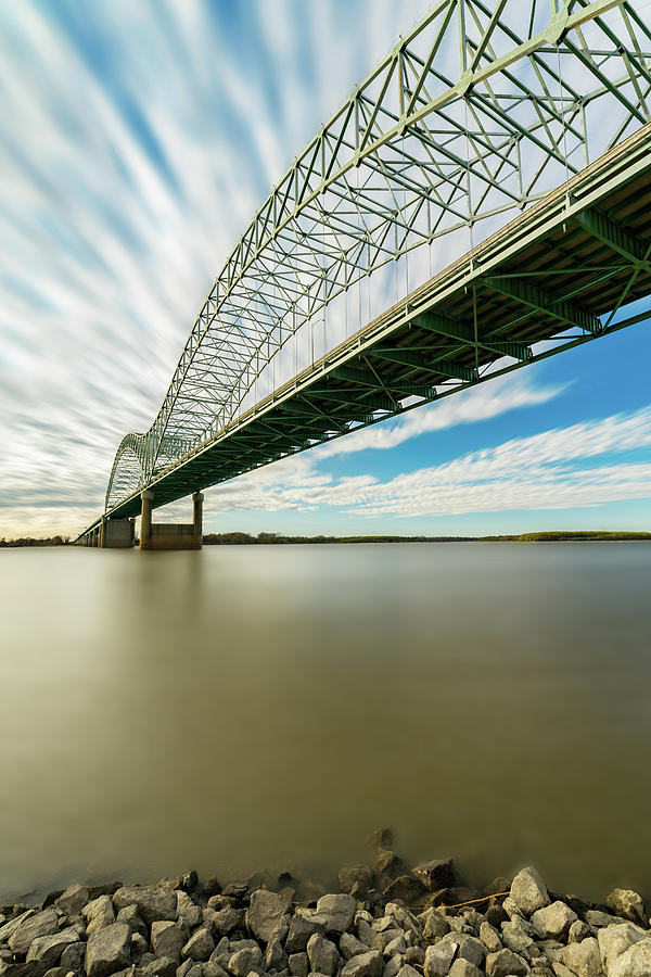 long exposure of Hernando de Soto Bridge Photograph by Mati Krimerman