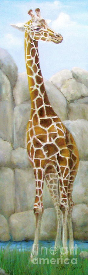 Giraffe Painting - Long Fellow by Oz Freedgood