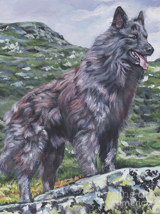 Long Hair Dutch Shepherd Painting by Lee Ann Shepard