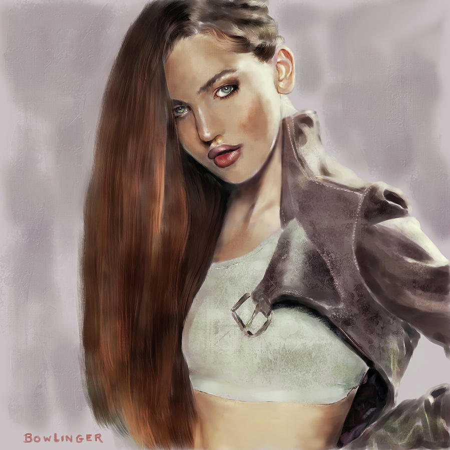 Long hair...Leather jacket Digital Art by Scott Bowlinger - Pixels