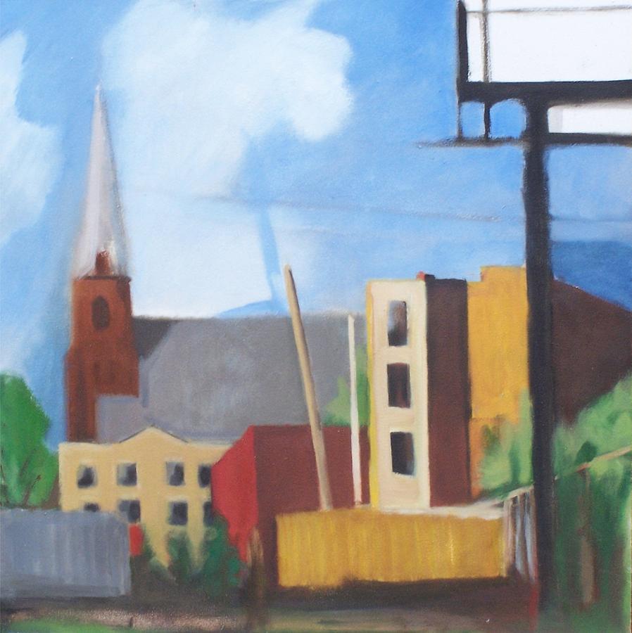 Long Island City Church Painting by Ron Erickson