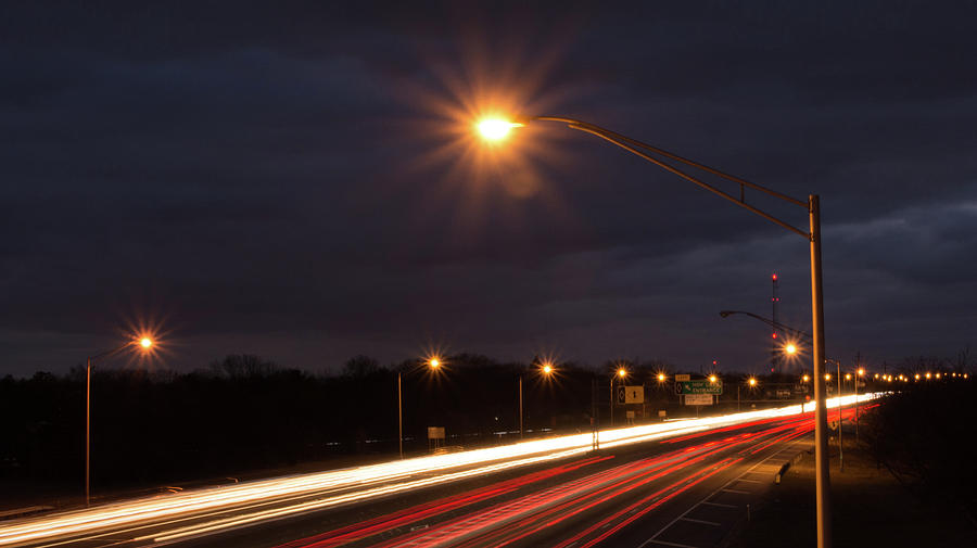 Long Island Expressway At Night Photograph by Joan D Squared Photography