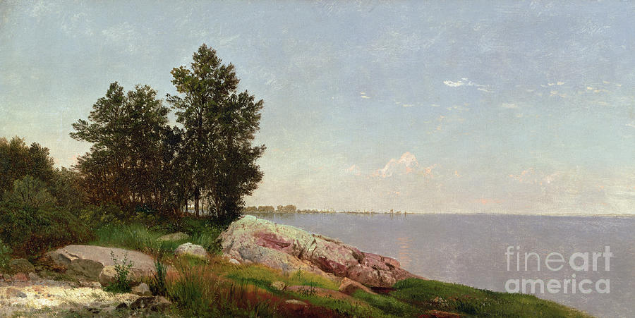 Long Island Sound at Darien Painting by John Frederick Kensett