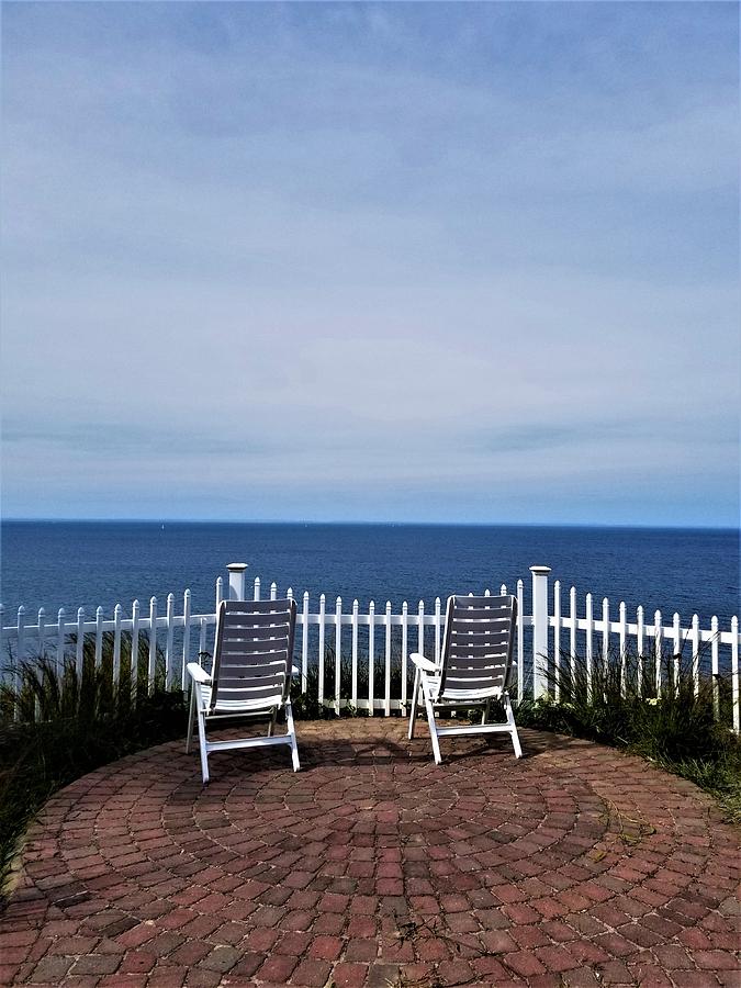 Long Island Sound Patio  Photograph by Rob Hans