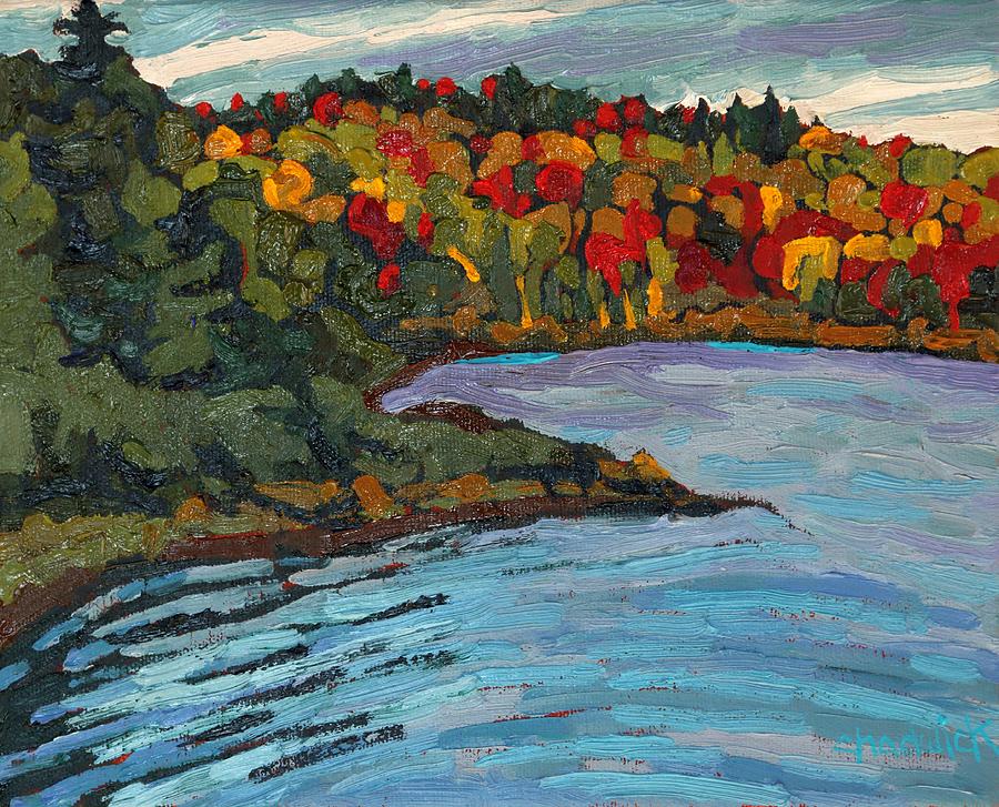Fall Painting - Long Lake Campus by Phil Chadwick