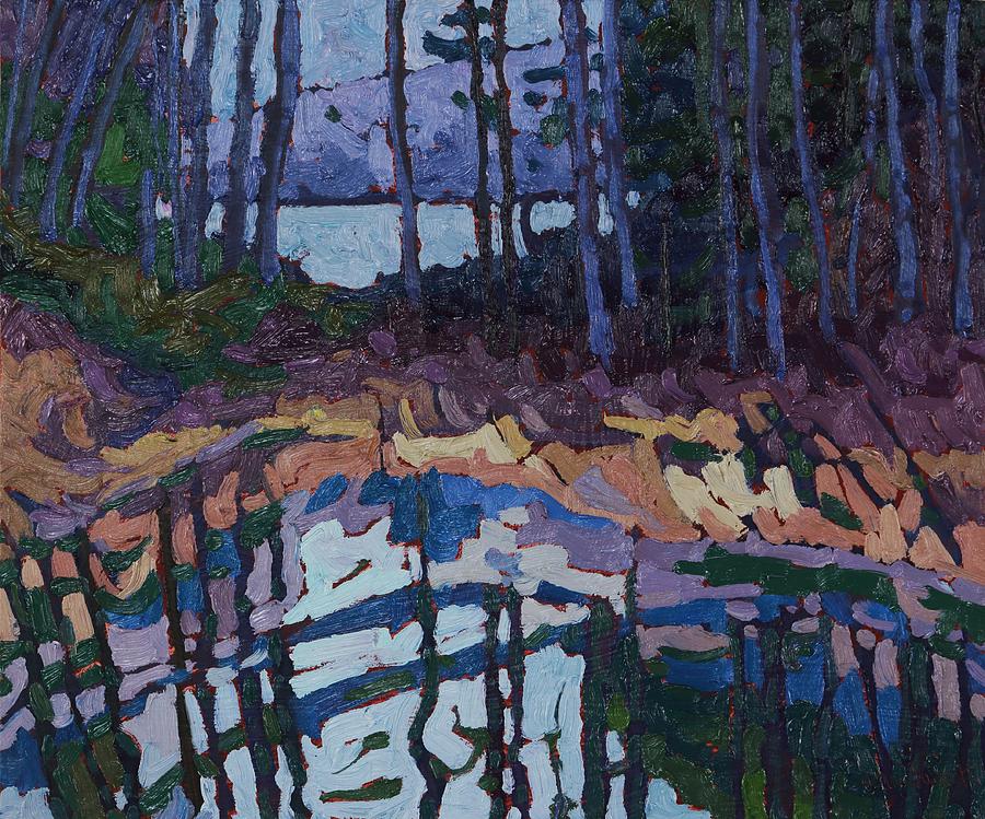 Long Lake Marsh Forest Painting by Phil Chadwick
