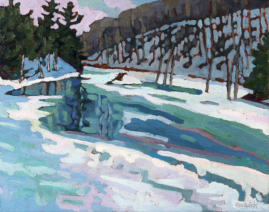 Long Lake Outlet Painting by Phil Chadwick
