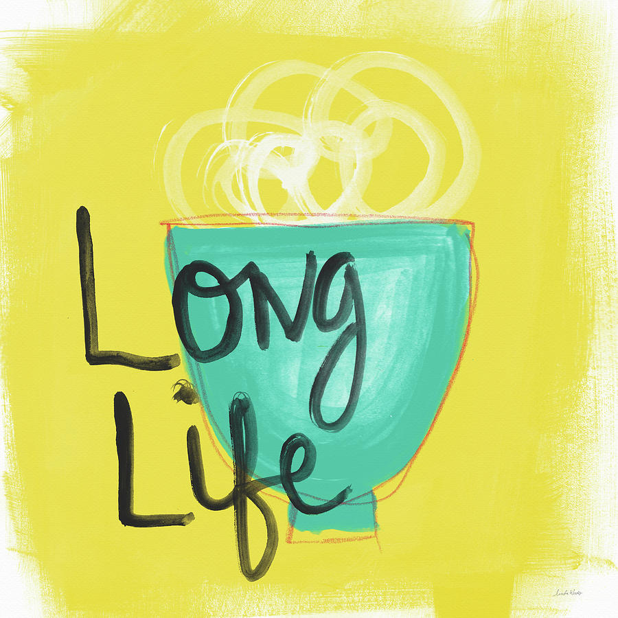 Bowl Painting - Long Life Noodles- Art by Linda Woods by Linda Woods