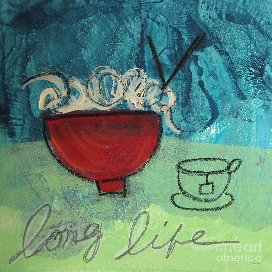 Abstract Painting - Long Life Noodles by Linda Woods