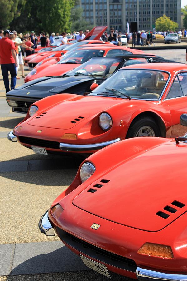 Car Photograph - Long line of Ferraris by Anthony Croke