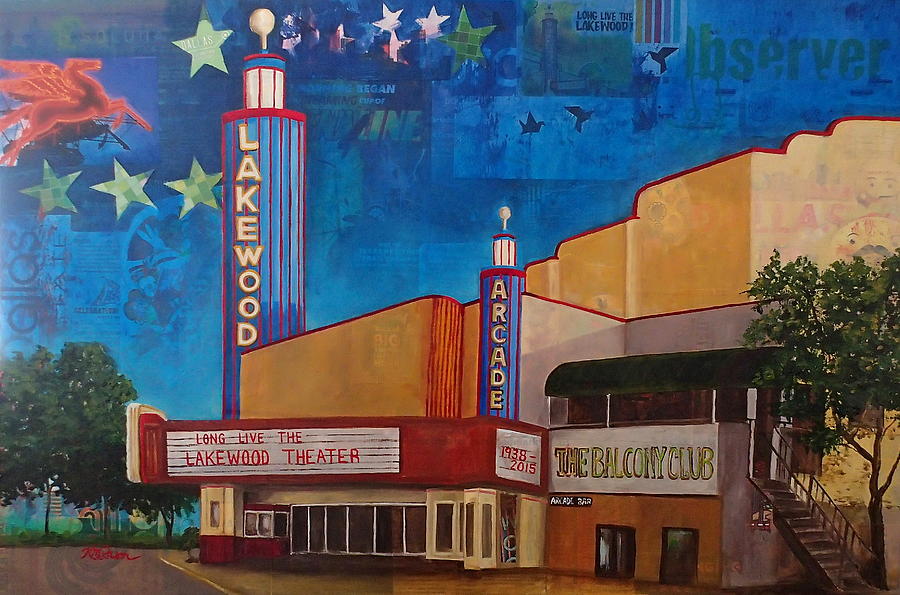 Vintage Painting - Long Live the Lakewood Theater by Katrina Rasmussen
