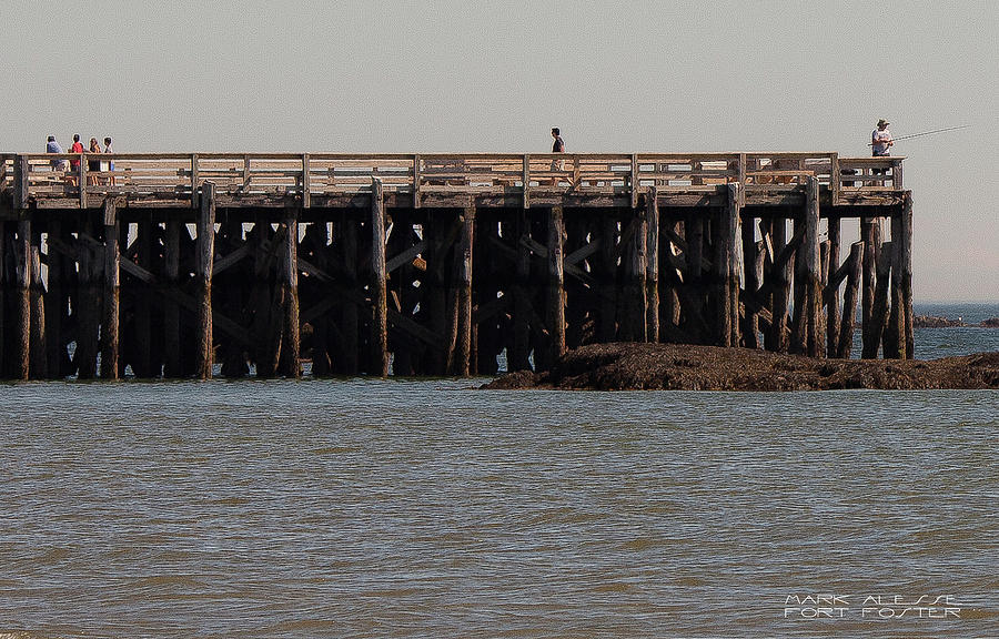 Long pier at Fort Foster Photograph by Mark Alesse