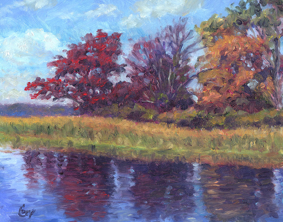 Long Pond Reflections Painting by Michael Camp