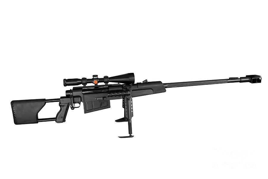 Long range sniper rifle isolated Photograph by Goce Risteski - Fine Art