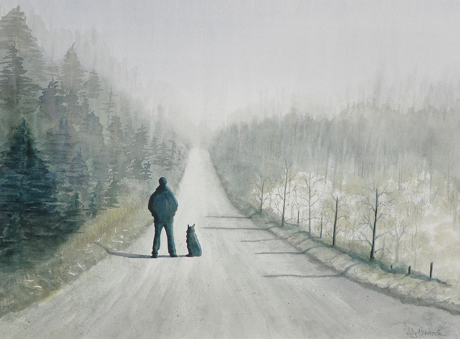 Winter Painting - Long Road Home by Ally Benbrook