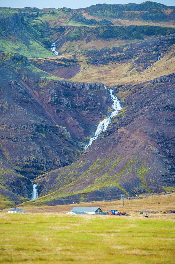 Long Winding Waterfall Western Iceland Photograph by Deborah Smolinske