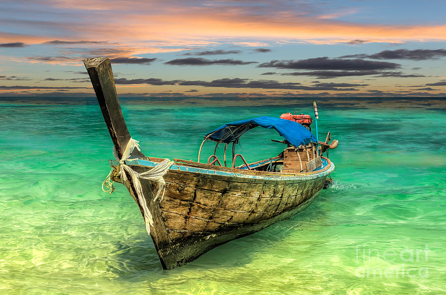Sea Photograph - Longboat Sunset by Adrian Evans Sea Photograph - Longboat Sunset by Adrian Evans