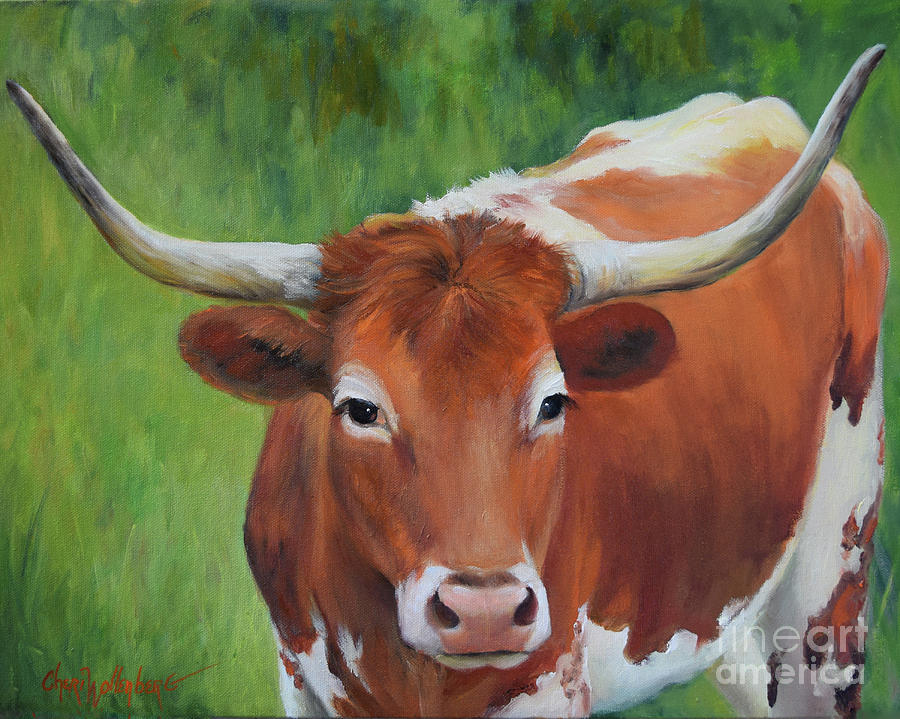 Longhorn I Painting by Cheri Wollenberg