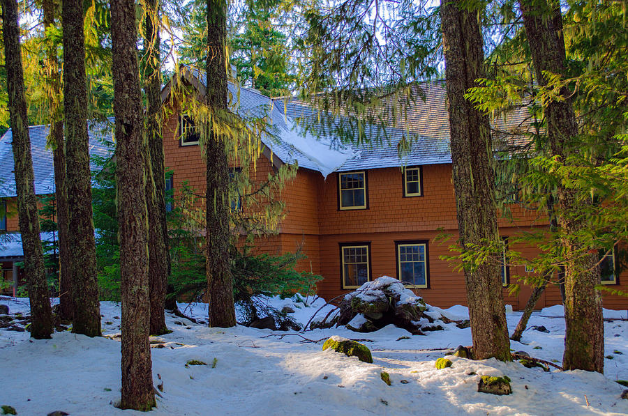 Longmire Winter Cabin Photograph by Tikvahs Hope