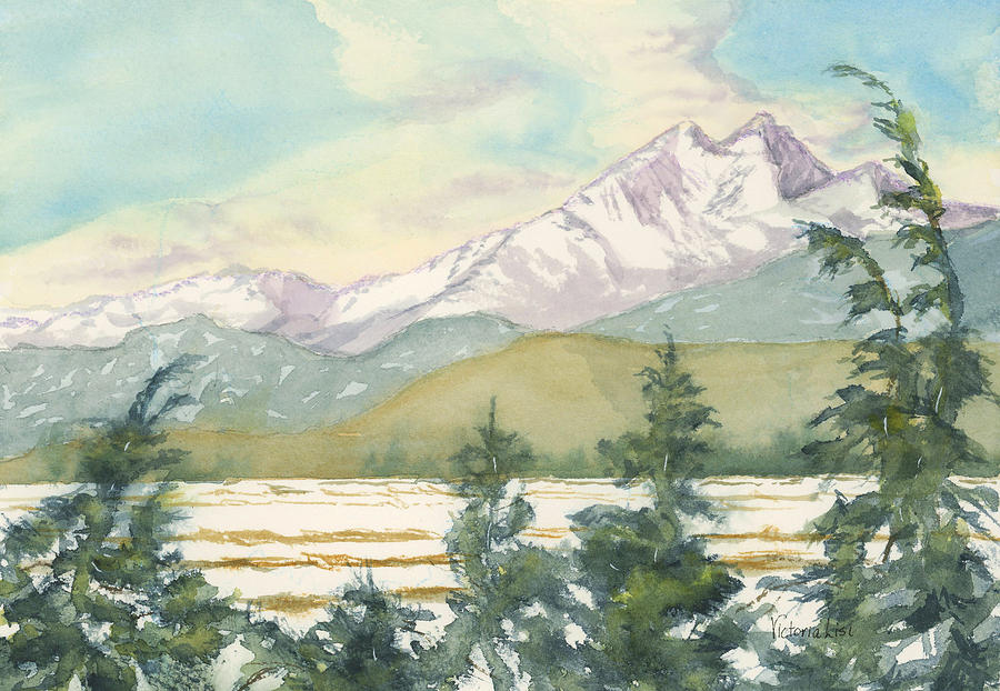 Longs Peak from Longmont Painting by Victoria Lisi