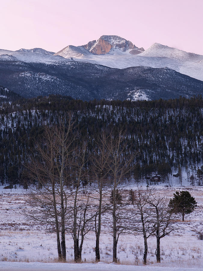 Longs Peak From Moraine Park - Winter Photograph by Aaron Spong