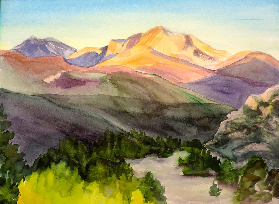 Longs Peak Painting by Mary Gorman