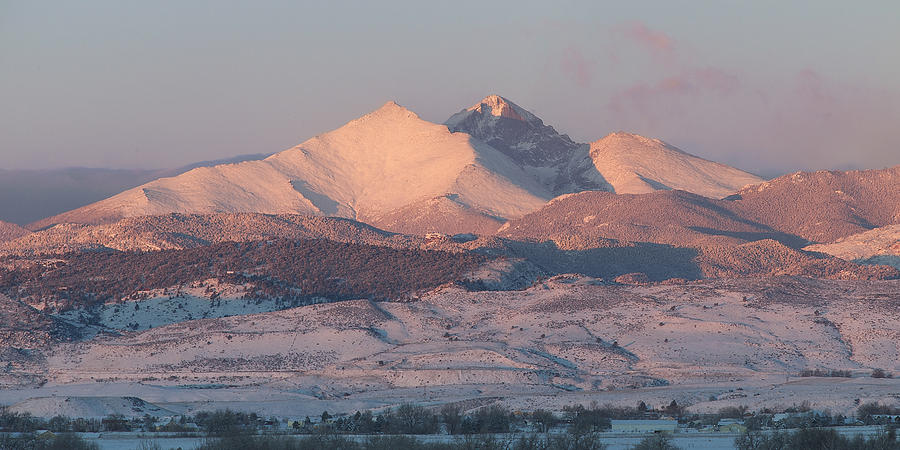 Longs Peak Sunrise in Winter Photograph by Aaron Spong