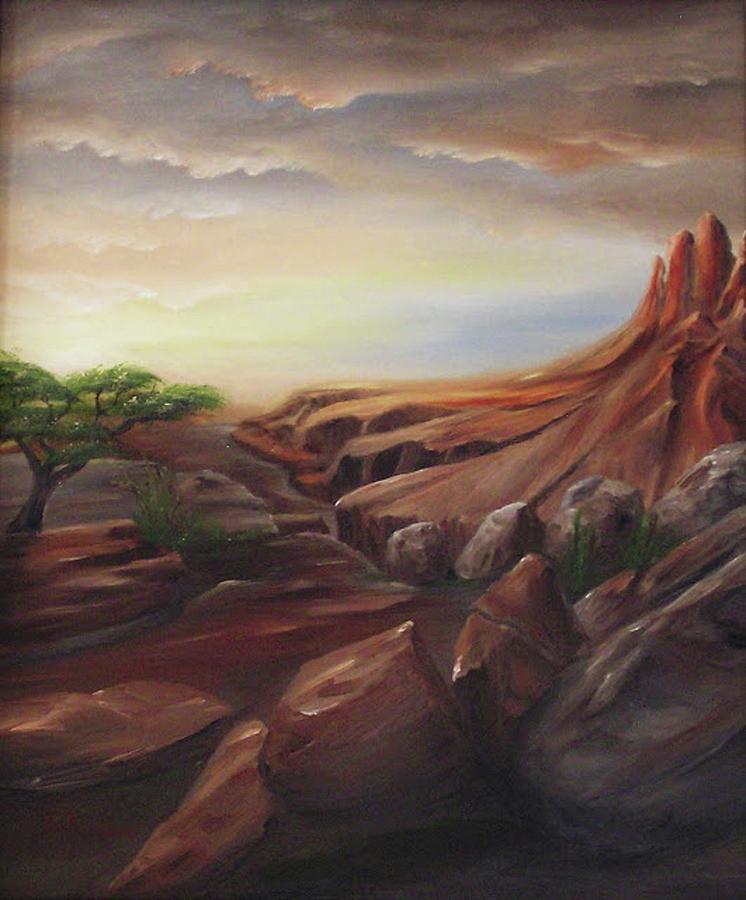 Lonley Canyon Painting by John Johnson