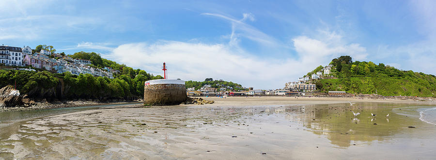 Looe Bay at low tide, Cornwall. UK Photograph by Maggie Mccall