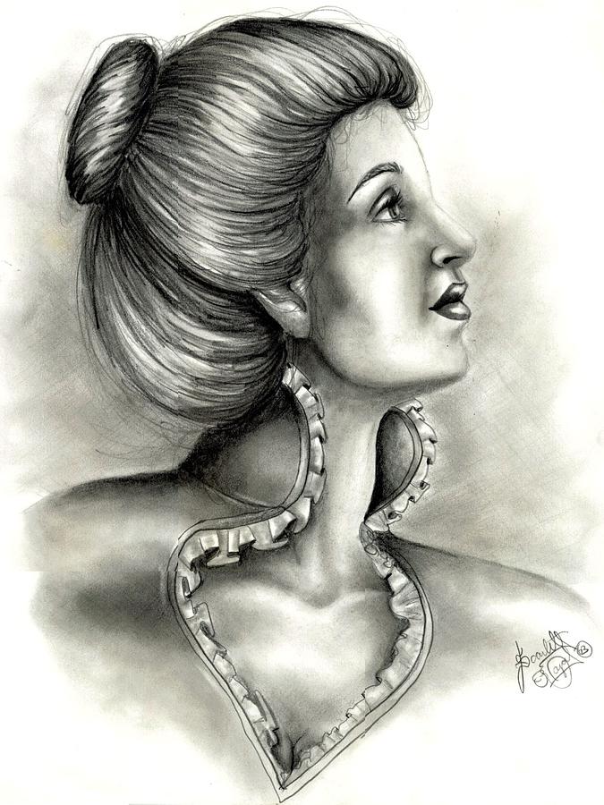 Graphite Drawing - Look Above Yourself by Scarlett Royale