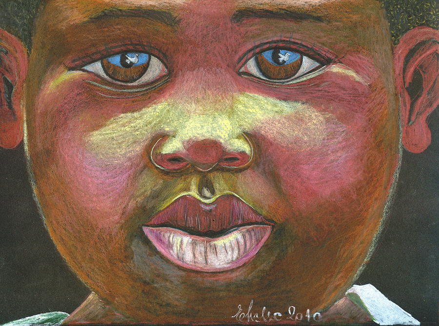 Dove Drawing - look Africa in the eyes by Elena Malec