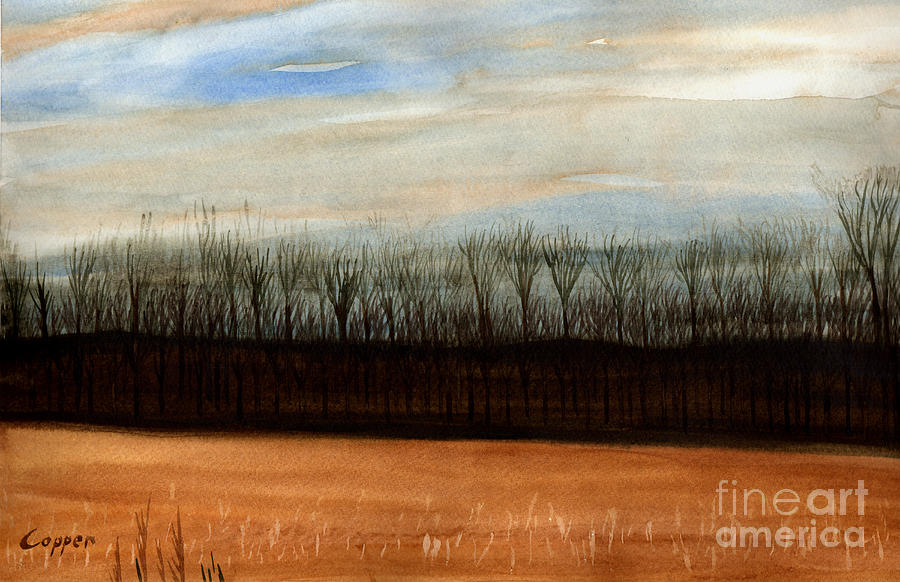 Looking Across the Fields to the Woods Painting by Robert Coppen