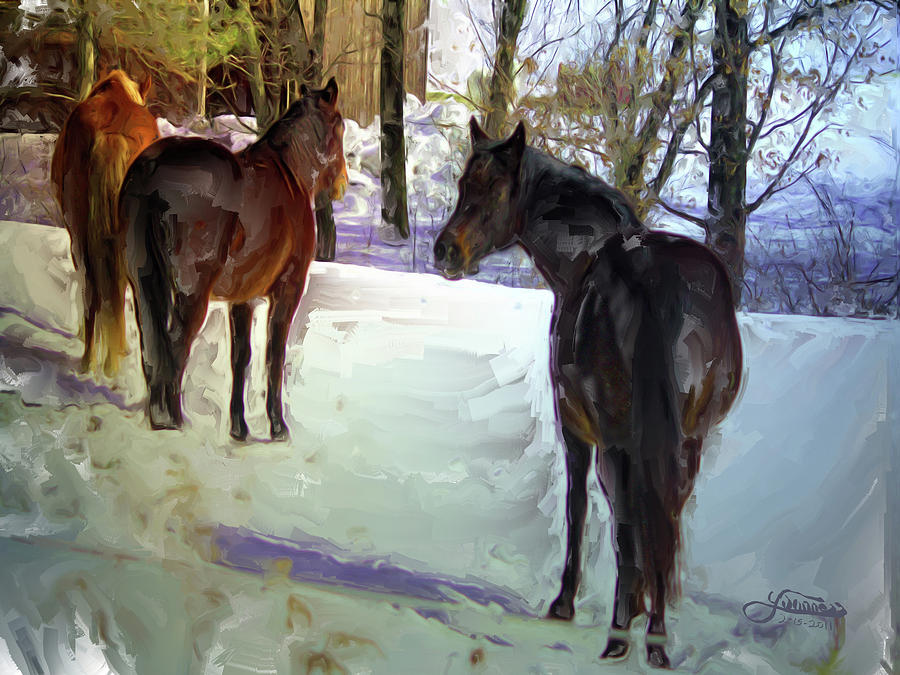Horse Painting - Looking At Me Looking At You by Darlene Bell