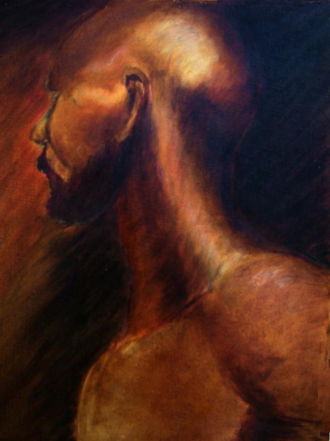 Model Painting - Looking away by Janine Shideler Model Painting - Looking away by Janine Shideler