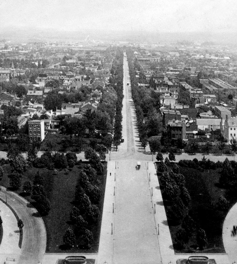 Vintage Photograph - Looking down East Capitol Street from the dome of Capitol Building - Washington DC - c 1890 by International  Images