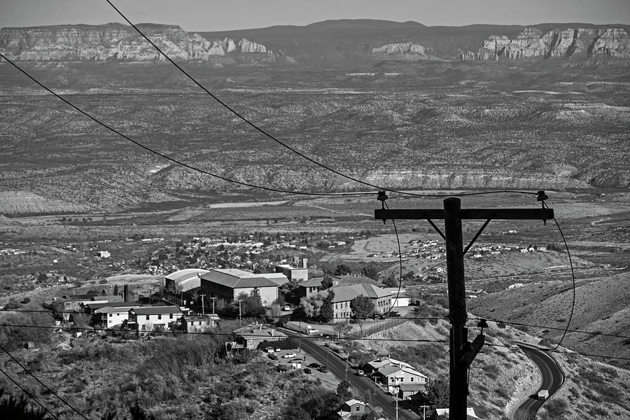 Looking down from Jerome AZ Arizona Black and White Photograph by Toby McGuire