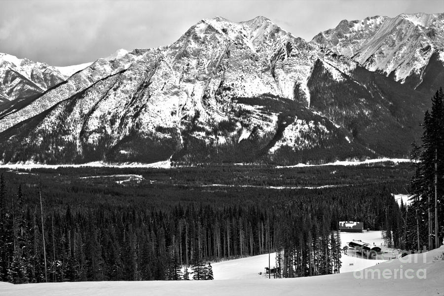 Looking Down From Nakiska Black And White Photograph by Adam Jewell