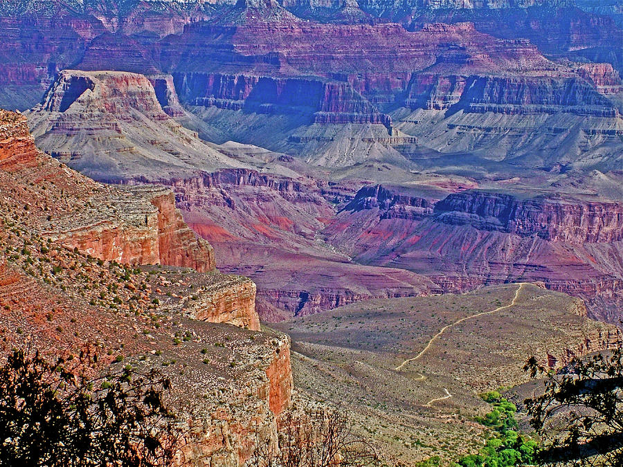 Looking down on Bright Angel Trail on South Rim of Grand Canyon National Park-Arizona   Photograph by Ruth Hager