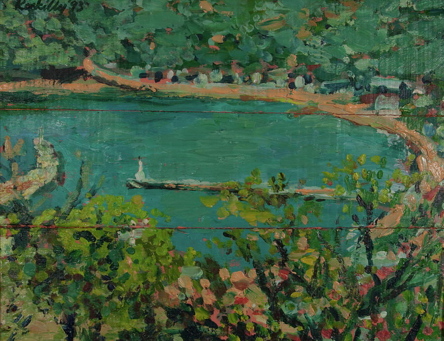 Looking down on harbour on Skopelos Painting by Peregrine Roskilly