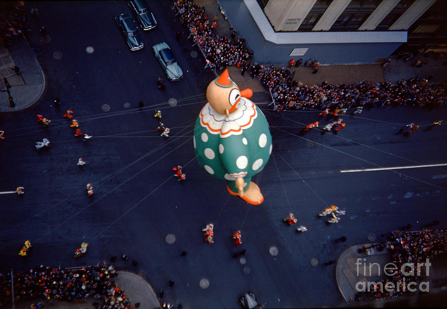 Looking Down on Harold the Clown, Macys Thanksgiving Day Parade Photograph by Wernher Krutein