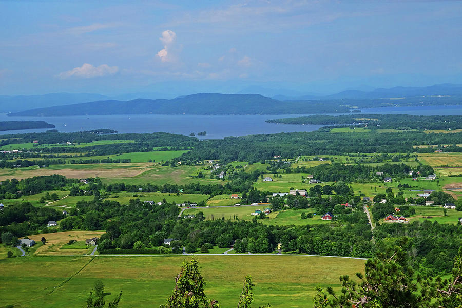 Looking Down on Lake Champlain and the Adirondacks Mount Philo Vermont Photograph by Toby McGuire