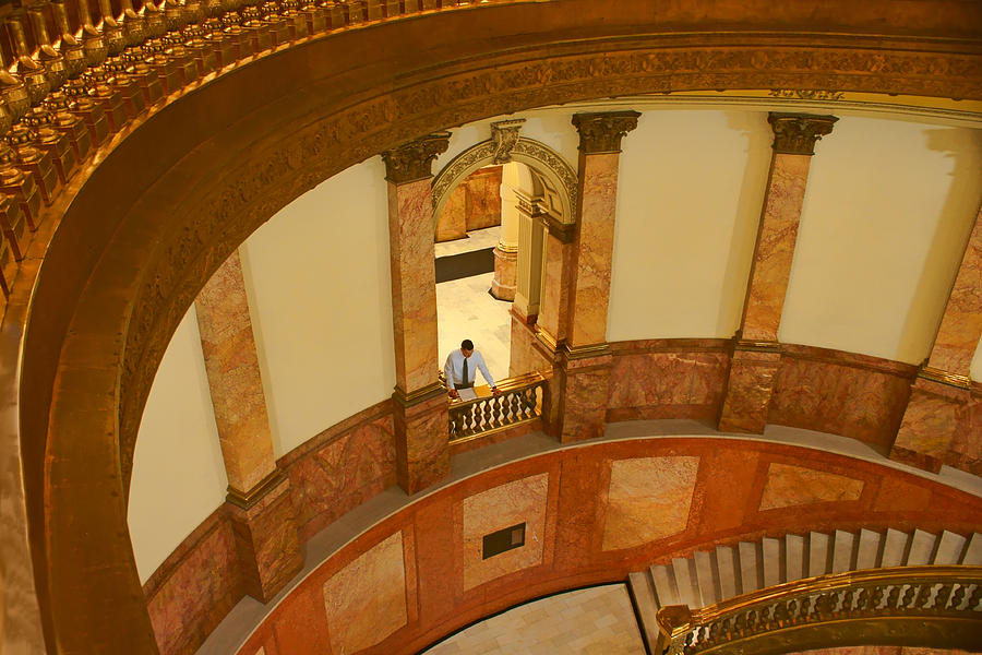 Denver Photograph - Looking Down - Rotunda - Denver Capitol by Nikolyn McDonald