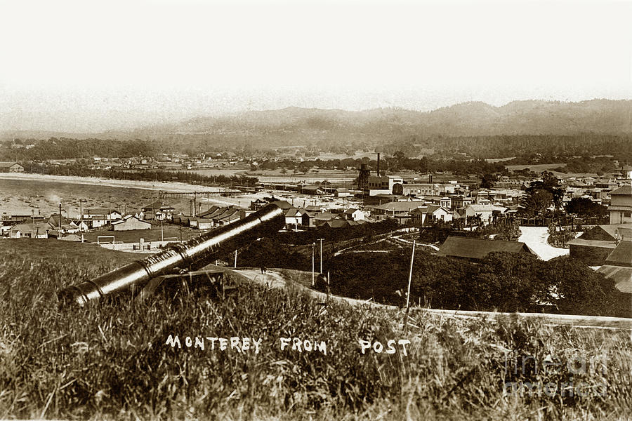 Presidio Photograph - Looking East over Artillery Street From the Presidio of Monterey 1908 by Monterey County Historical Society