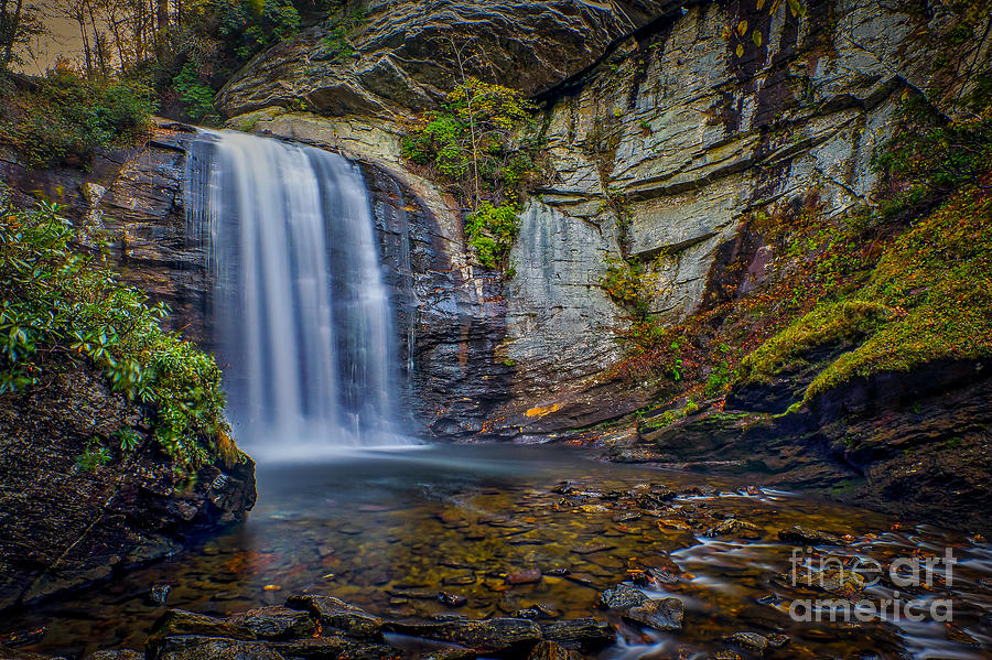Looking Glass Falls in the Blue Ridge Mountains Brevard North Carolina Photograph by T Lowry Wilson