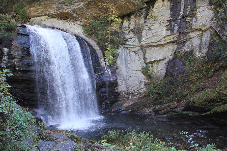 Looking Glass Falls side view Photograph by Allen Nice-Webb