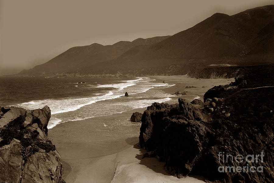 Big Sur Photograph - Looking North on Garrapata Beach Big Sur 1928 by Monterey County Historical Society