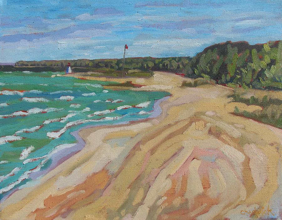 Impressionism Painting - Looking North Southampton Beach by Phil Chadwick