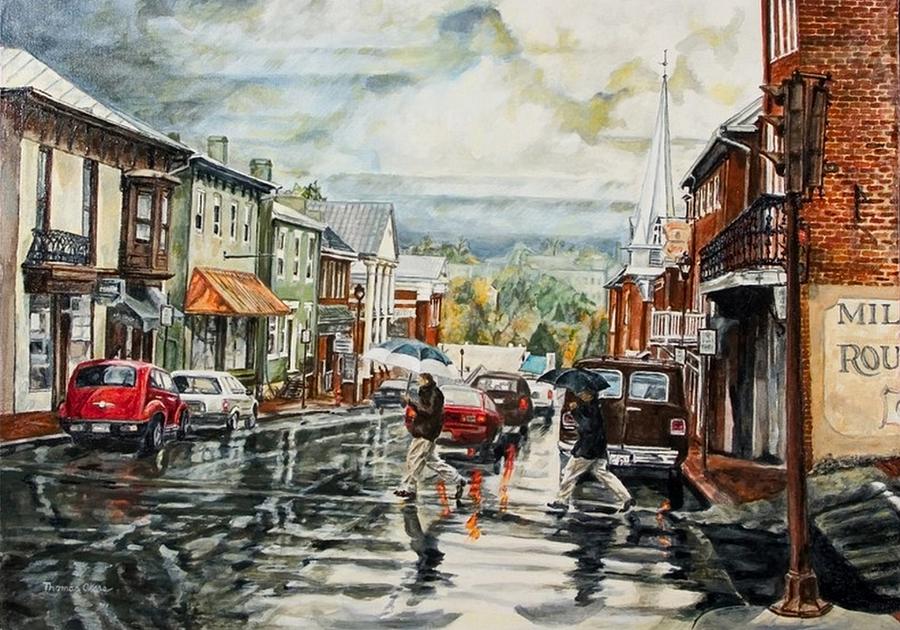 Rural Town Painting - Looking North by Thomas Akers